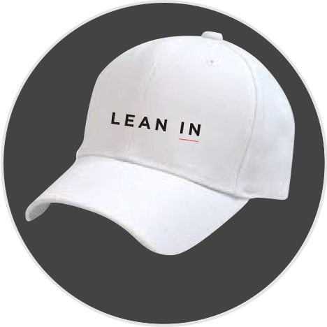 Black or white cap with Lean In logo