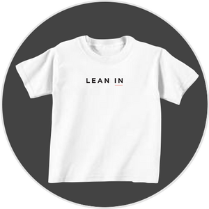 White tee with Lean In logo